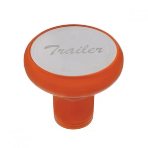 Trailer Deluxe Aluminum Screw-On Air Valve Knob- Stainless Plaque-Cadmium Orange - Picture 1 of 3