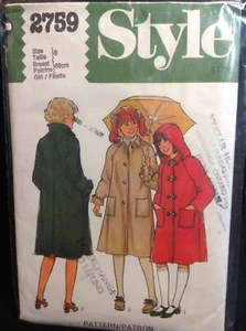 Pattern  Style 2759, girls’ unlined coat/jacket, retro 70s, size 8 - Picture 1 of 2