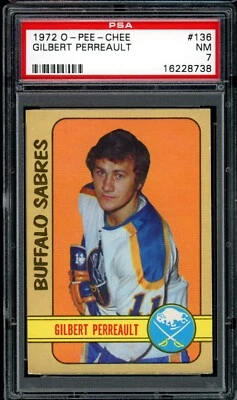 1972-73 OPC O PEE CHEE NHL #136 Gilbert Perreault Hof PSA 7 casi nuevo Buffalo Sables Foto 1 de 2