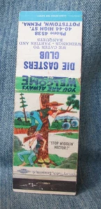HILLBILLY HUMOR DIE CASTERS CLUB POTTSTOWN PA Vintage Matchbook Cubierta ST16 - Imagen 1 de 3