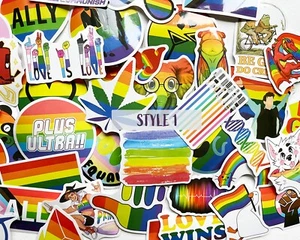 LOT of 200pcs vinyl stickers PRIDE, LGTBQ Rainbow, Lesbian, Trans, Non binary - Picture 1 of 13
