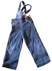 Vintage 1950's 60s Girls or Boys Kids Blue Cordory Bib Trousers, size unknown