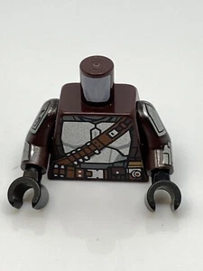 Lego Star Wars Dark Brown Torso Mandalorian Armor Silver Beskar Armor Plates A56 - Picture 1 of 2