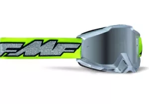 FMF Powerbomb Goggle Rocket Silver Lime -Mirror Silver Lens MX MTB Enduro - Picture 1 of 1