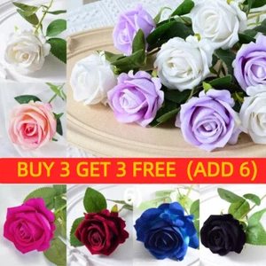 Artificial Silk Rose Fake Flower Bouquet Party Home Decoration Garden Wedding - Picture 1 of 24