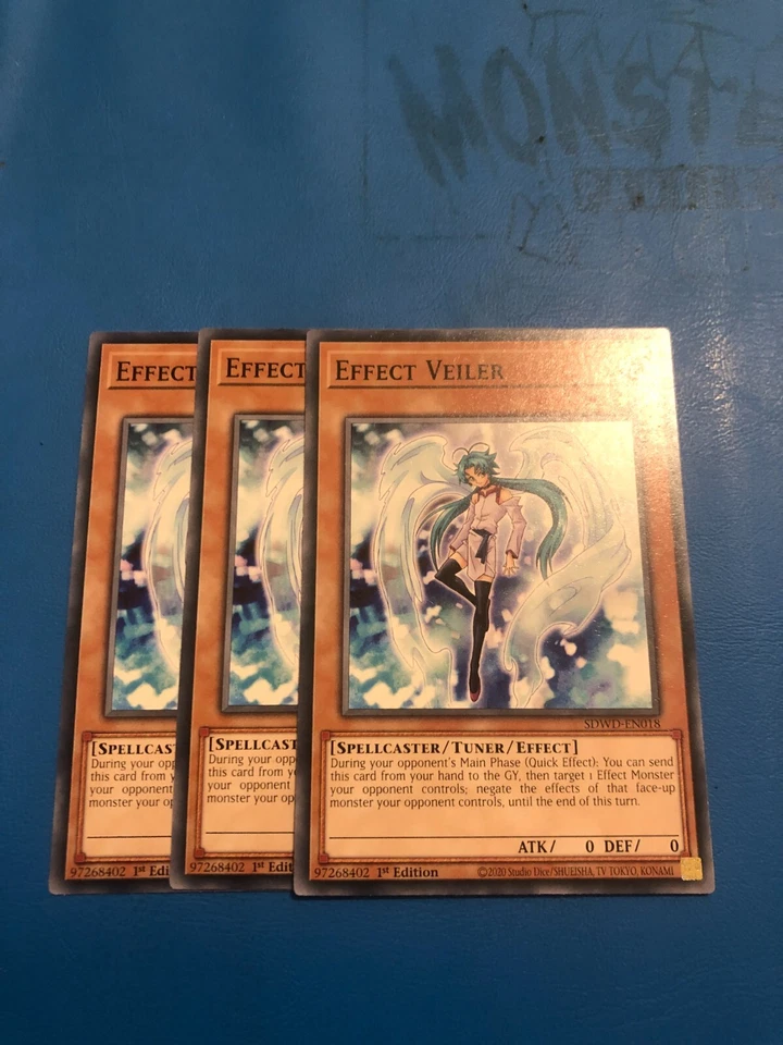 YUGIOH 3x Common Effect Veiler SDWD-EN018 1st Edition - Image 1 of 1