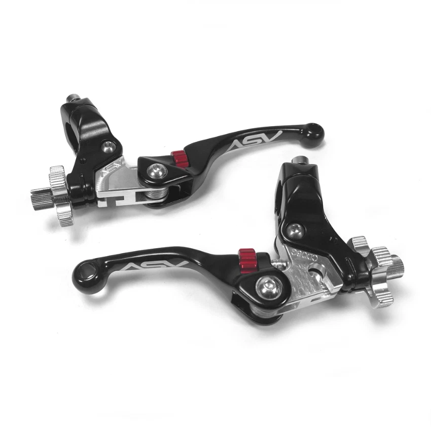 Palanca de freno y embrague Suzuki DR-Z125 ASV Inventions F4 2003-2023 paquete de par negro Foto 1 de 4