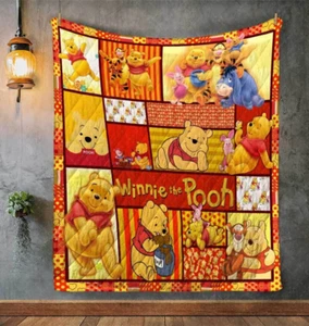 Pooh Bear And Friends Winnie The Pooh Family Sofa BLANKET Best Price Dad Gift - Picture 1 of 2