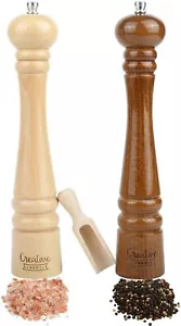 Große Salz-Mühle Pfeffer-Mühle aus Buchenholz 31,5 cm | Set 2 Mühlen - Bild 1 von 6