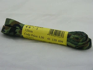 LACCI PER SCARPE "CAMOUFLAGE" MILITARI/MIMETICI CM 90 VERDE - Foto 1 di 1