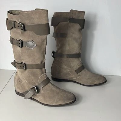 OTBT calamity tall boots with leather straps gray women’s size 7.5 - Изображение 1 из 4