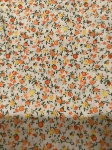 Vintage gelb orange Blumen Kaliko Baumwollstoff 2,5 Yds  - Bild 1 von 2