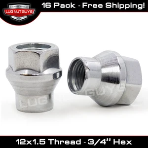 Lug Nuts Open End ET 12x1.5 Chrome 16 Pieces - Picture 1 of 2