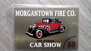 Daytona Trophy Morgantown Fire Co. Car Show Plaque 1989 Metal Sign - Picture 1 of 2