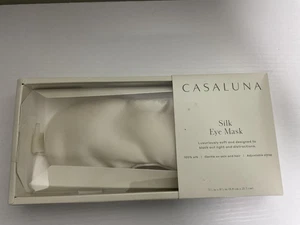 NEU Casaluna luxuriös weiche 100 % Seide Augen Schlaf Maske Elfenbein 3,5" x 8,5" - Bild 1 von 10