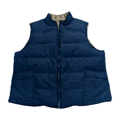 Chaleco acolchado reversible azul marino dorado para mujer 2X Plus Lauren Ralph Lauren  Foto 1 de 4