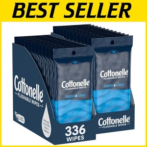 On-The-Go Flushable Wet Wipes - 336 Biodegradable Adult Wipes, 24 Portable Packs - Picture 1 of 9
