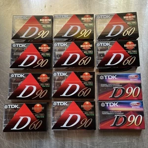 Lot of (12) TDK D90 High Output IECI/Type I Blank Audio Cassette Tapes 60/90min. - Picture 1 of 1