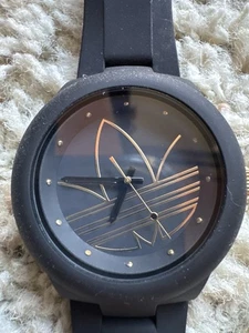 Adidas Originals ADH3013 Black Analog Watch Trefoil Logo Unisex 5ATM - Picture 1 of 3