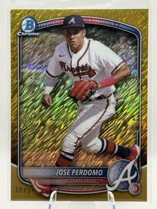 2025 Bowman #BCP-106 Jose Perdomo Chrome Prospects Gold Shimmer Refractor #/50 - Picture 1 of 2