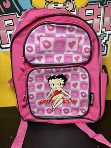 Zaino Betty Boop Y2K 2006 rosa nuovo con labbra cuori - Foto 1 di 8