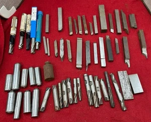 Lathe Cutters Mill Bit Parts Pieces Lot Bundle Machinists Estate Find As Found - Picture 1 of 19