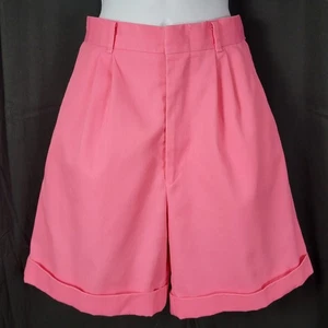 Vtg Spinnaker Sport Fitted Waist Pleated & Cuffed Pink Walking Shorts Size XS? - Picture 1 of 17