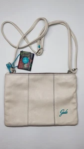 Beyonce Gabs Leather Shoulder Bag, off-white, 24x17 cm. - Picture 1 of 10