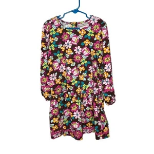 Hanna Andersson Floral Long Sleeve Drop Waist Full Skirt Dress Size 5 Girls - Picture 1 of 9