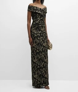 Robe Rickie Freeman pour Teri Jon neuve épaules dénudées jacquard colonne 4 - Photo 1/19