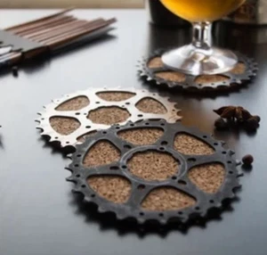 Drink Coasters - Set of 3 -Upcycled Bike Parts Environmentally Friendly Handmade - Bild 1 von 6