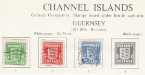 Guernsey War Occupation Issue 1941 Set - SG 1, 2 & 3 - Postally Used - Hinged - Picture 1 of 1