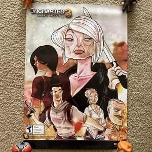 UNCHARTED 3 DRAKES'S DECEPTION PENNY ARCADE PS3 PREORDER POSTER 17" X 24" - Picture 1 of 6