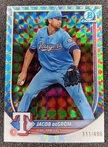 2025 Bowman Chrome Jacob Degrom Geometric Refractor /499 Texas Rangers #47 - Picture 1 of 2