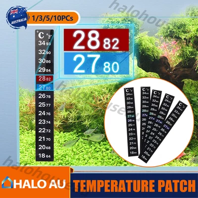 UPTO 10x Aquarium Thermometer Fish Tank Sticker Temperature Strip Dual Scale HOT - image 1 of 4