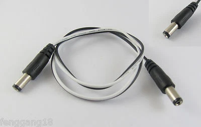 DC Power Cable 5.5 x 2.1mm Male To Male Adapter Socket Extension CCTV Cord 50cm - Image 1 of 2