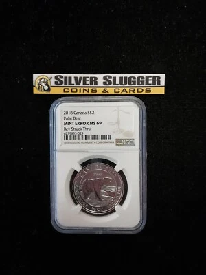 2018 Canada S$2 1/2 oz Silver Polar Bear Mint Error MS69 Rev Struck Thru MS69 - Image 1 of 4