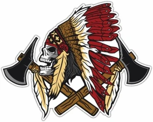 "Calcomanía de vinilo pegatina para tocado de calavera nativa americana Indian Chief 5""x4" - Imagen 1 de 1