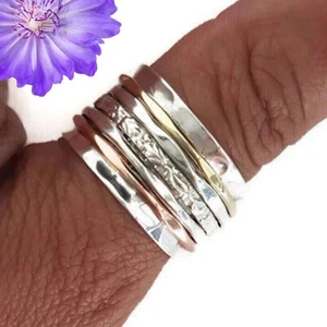 Tow Ton Spinner Ring 925 Sterling Silver Ring Handmade Jewelry Ring For Gift - Picture 1 of 3