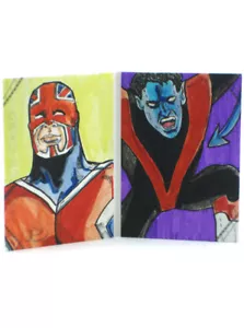 2014 Marvel Premier Nightcrawler Artist Sketch Card Brazier Upper Deck Hinge 1/1 - Picture 1 of 2