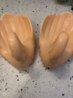 Pre-Owned Set Of 2 Peach Color Swan Soap Dishes/Bar Soap/Bathroom/Kitchen/No Box