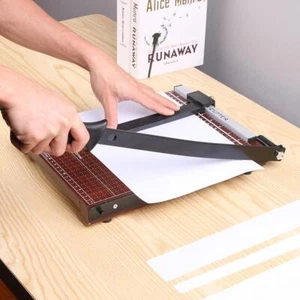 12 Inch Paper Trimmer with Wood Base Guillotine Trimmer for Office Home School - Picture 1 of 7