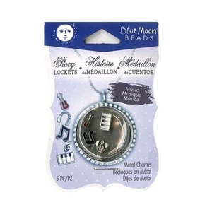 Dijes de metal Blue Moon Beads Story Lockets - MÚSICA - 5 piezas - Imagen 1 de 1