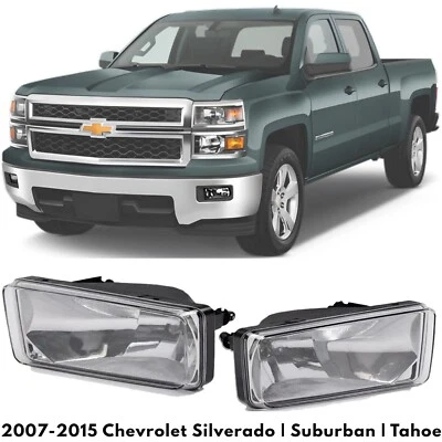 Fog Light Left & Right Side For 2007-2015 Chevrolet Silverado | Suburban | Tahoe Foto 1 de 4