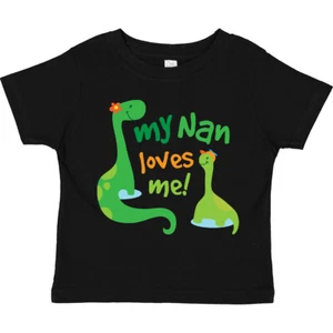 Inktastic My Nan Loves Me Grandson Dinosaur Toddler T-Shirt Nanny Nana Dino Kid - Picture 1 of 8