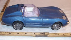 BUDDY L CORVETTE STING RAY CAR IN BLUE PRESSED STEEL TOY 1960s - Picture 1 of 5