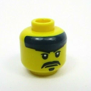 LEGO Minifig Head DkBlue Headband Black Moustache 3626cpb1483 col239 Series 15 - Imagen 1 de 3