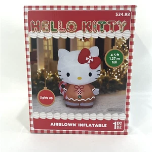Hello Kitty Gingerbread Christmas Lighted Airblown Inflatable 4.5ft NEW - Picture 1 of 3