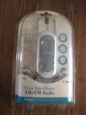 NOS Radio Shack Ultra Slim Digital Portable Radio - Earphones - Image 1 of 4