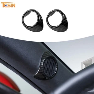 Cubierta de bocina de anillo de altavoz pilar A interior para Ford Mustang 15+ fibra de carbono - Imagen 1 de 9